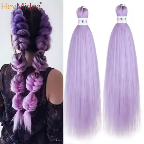 26Inch Easy Braids Hair Synthetic Colourful Pre Stretched Braiding Hair Extensions Jumbo Braids Ombre Yaki Long Straight Hair