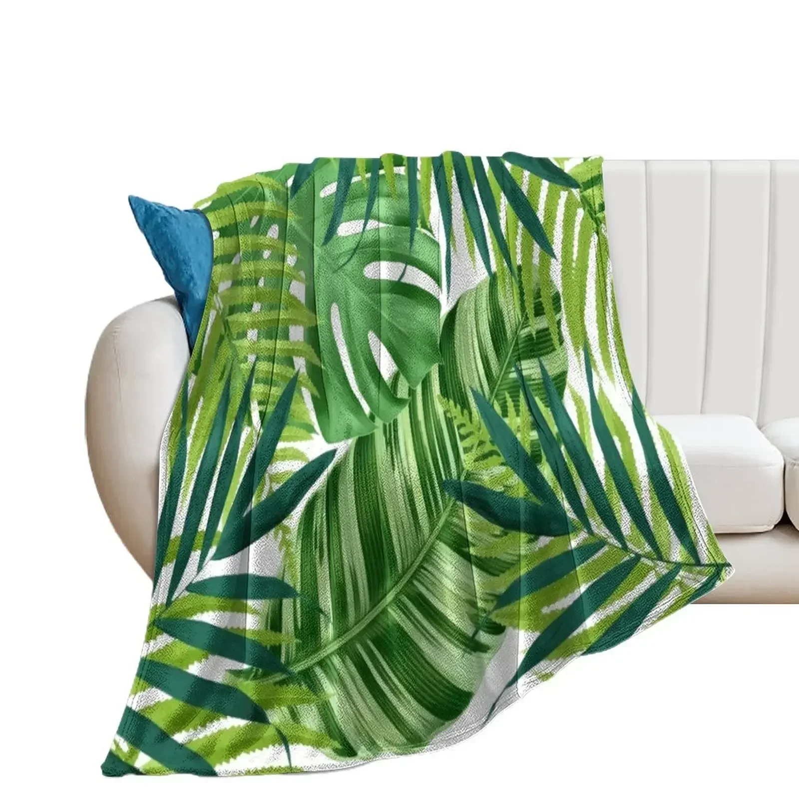 

Tropical leaves III Throw Blanket Polar Comforter Summer Single Blankets