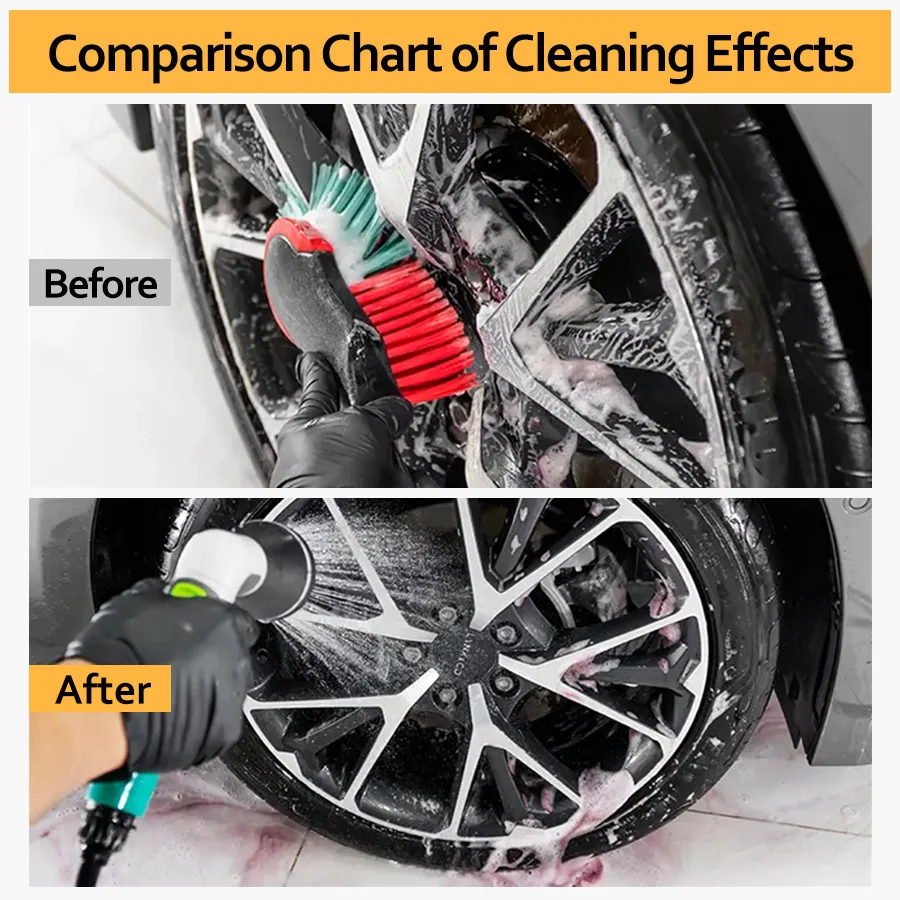 Tire Cleaner Foam Spray - Instant Black Tire Coating, Car Wheels Rim Shine & Protectant, Restores Faded Rubber, for Car Detailin