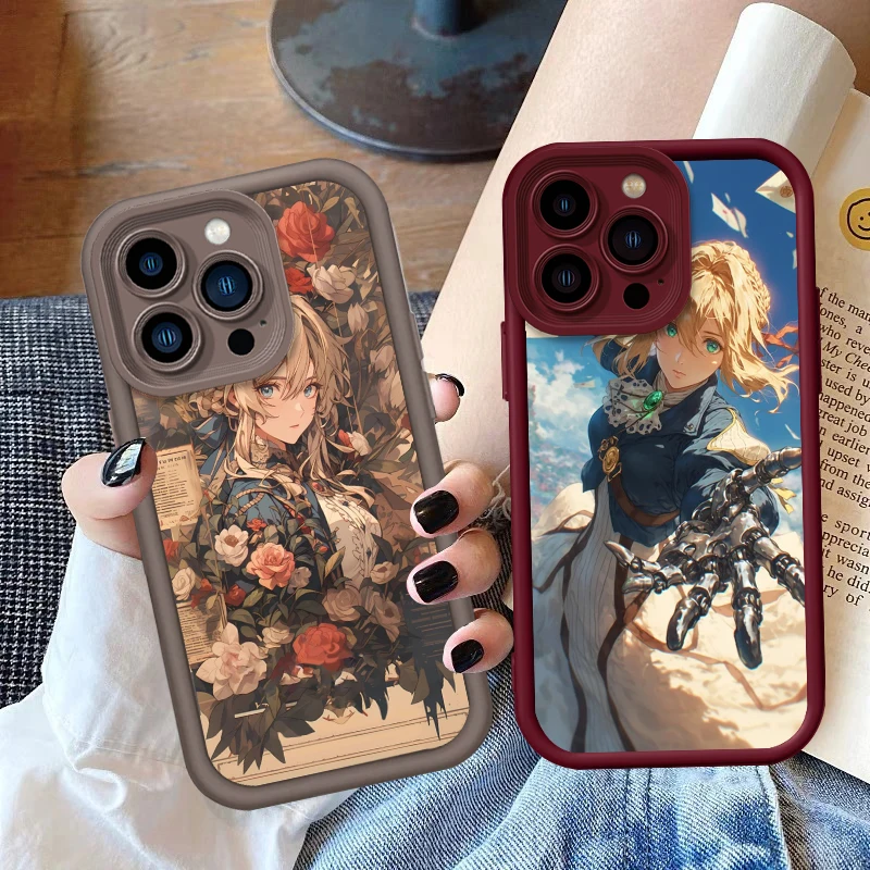 Violet Eternal Garden Anime Eye Ladder For Apple iPhone 15 14 13 12 11 XS XR X Pro Max Plus Cover Phone Case