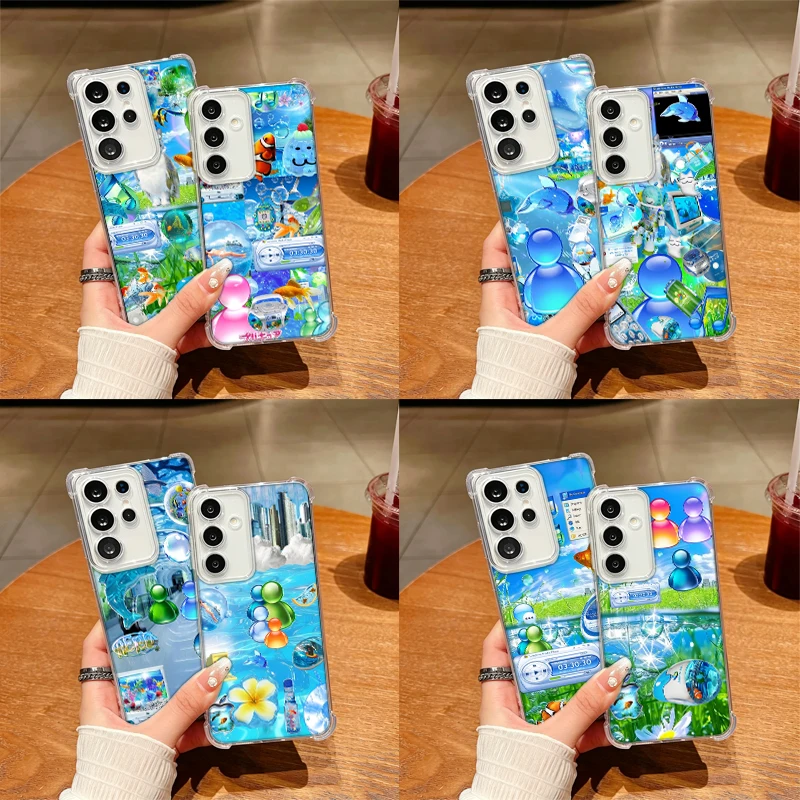 Frutiger Aero Aqua Nostalgia Phone Case For Samsung S26 Ultra S25 Edge Galaxy S23 S21 S20 S24 FE S22 Plus S26FE S25FE TPU Cover