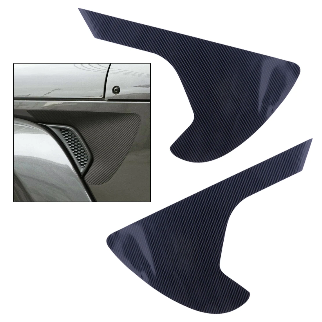 2Pcs Carbon Fiber Style Car Leaf Fender Sticker Decal Cover Trim Fit For Jeep Wrangler JL Gladiator JT 2018 2019 2020 2021