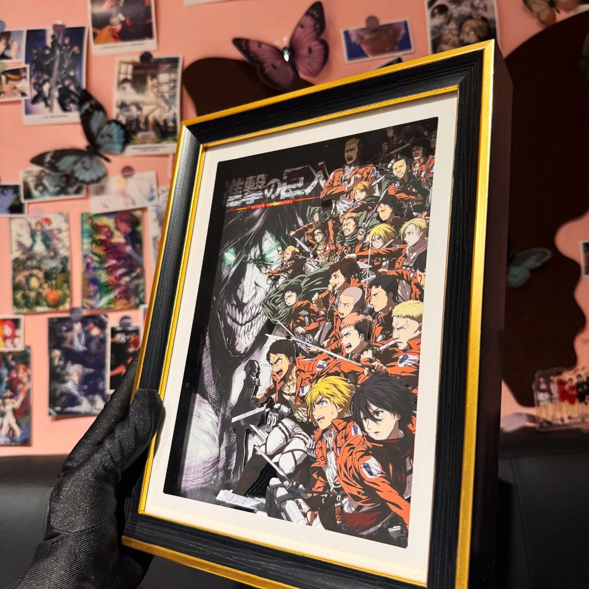 

Атака Титанов, 3D картина с резьбой по бумаге - Микаса Акерман и Эрен Йегер, настенная живопись, аниме, подарок на день рождения для фанатов AOT