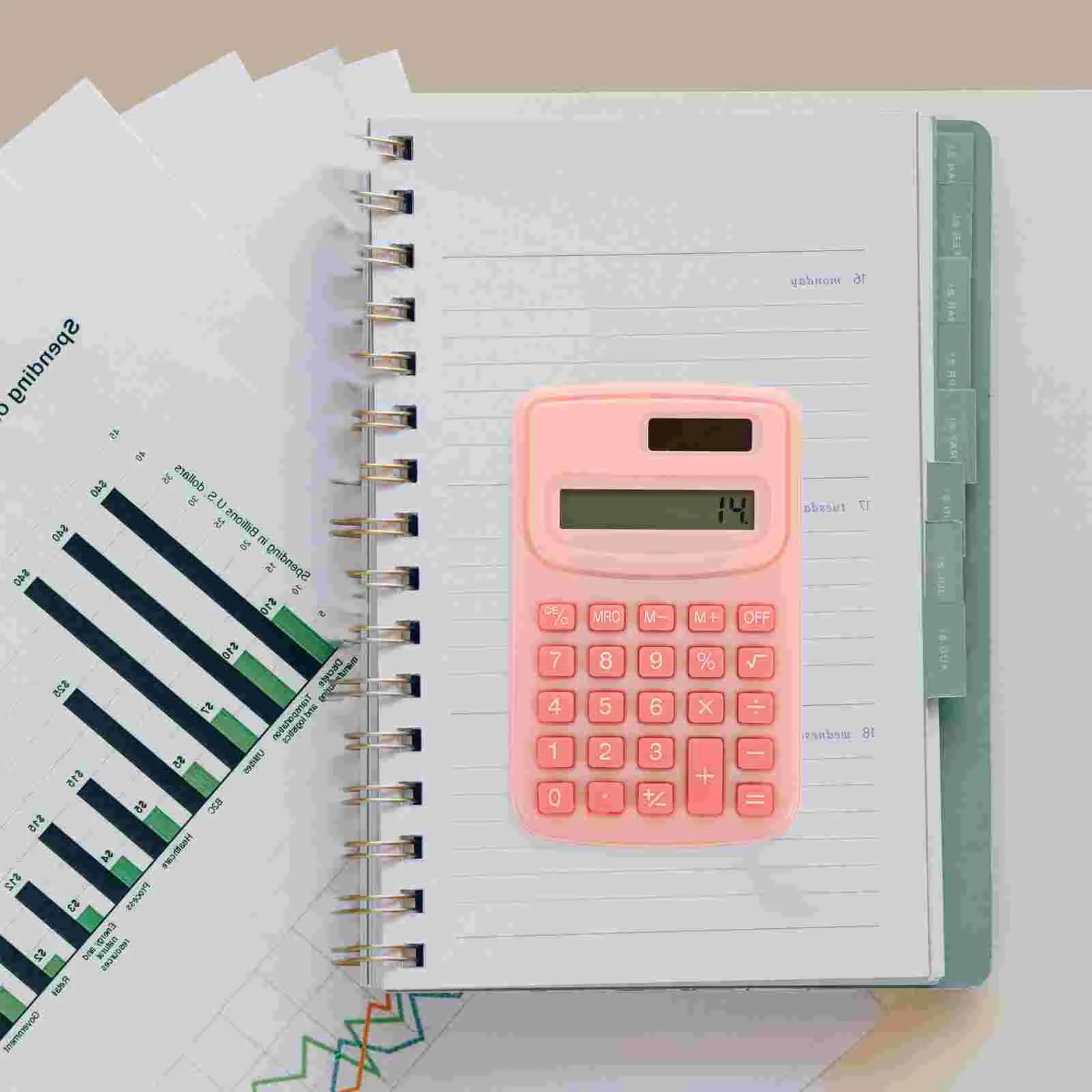 

Small Calculator Portable Lovely Pocket Desktop Home Adorable Silica Gel -powered