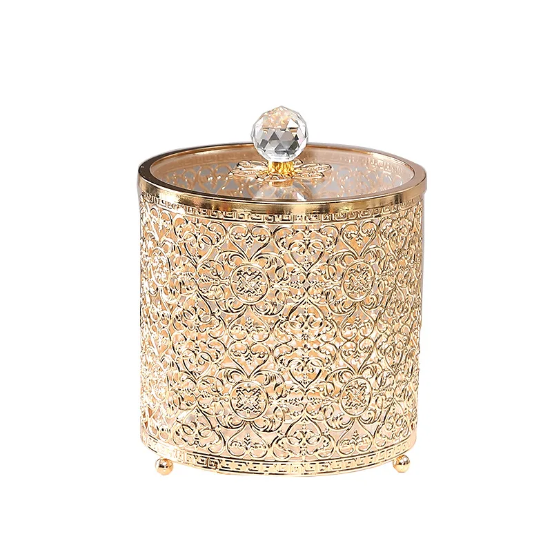 Desktop trash can, light luxury home peel, confetti storage, metal thickened acrylic liner storage bucket