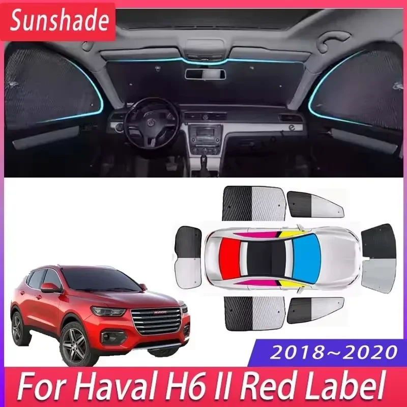 Car Sun Shade For Haval H6 II Red Label 2018~2020 Auto Heat Windshield Sunshade Insulation Car Sun Protection Visor Accessories