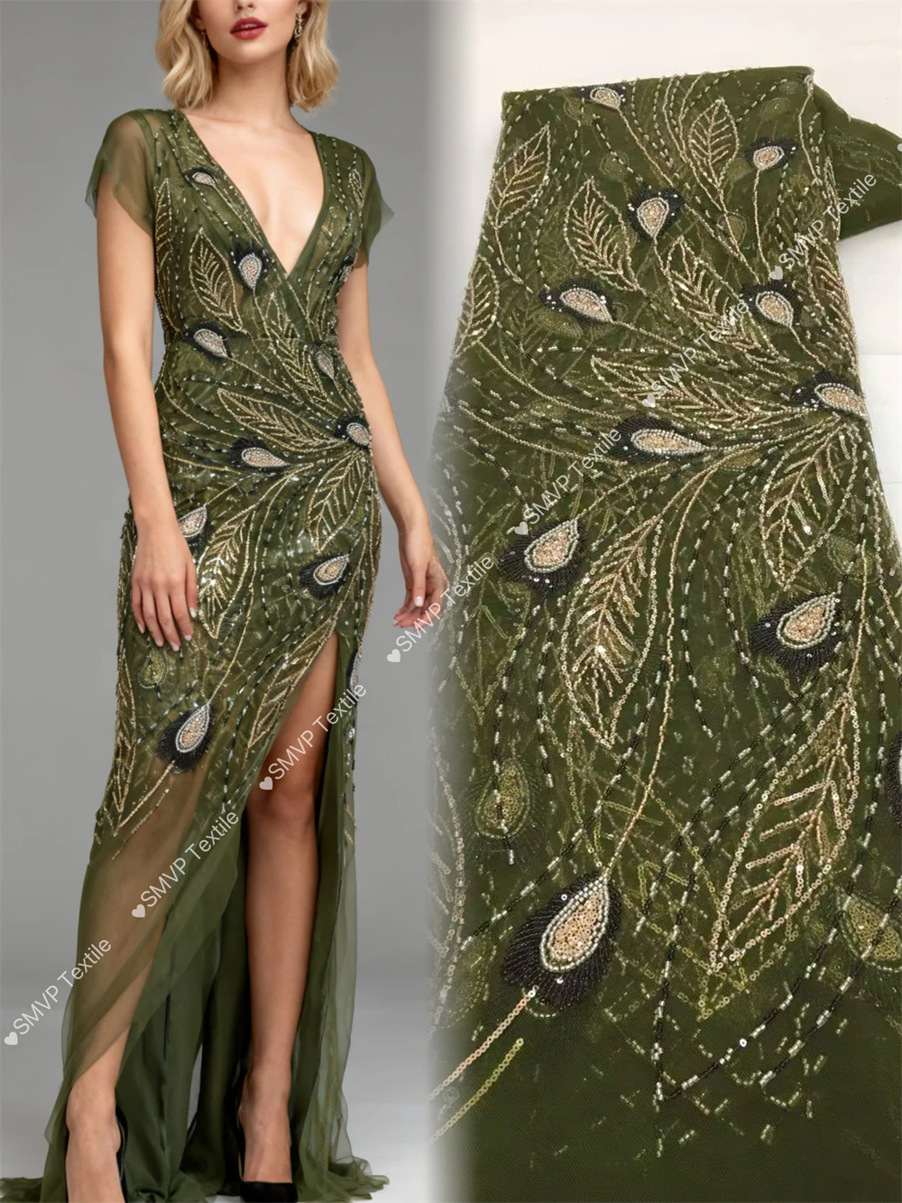 

Sequins African Lace Fabric Nigerian Lace Fabrics 2025 French Embroidery High Quality Luxury Heavy Beaded Bridal Wedding Lace