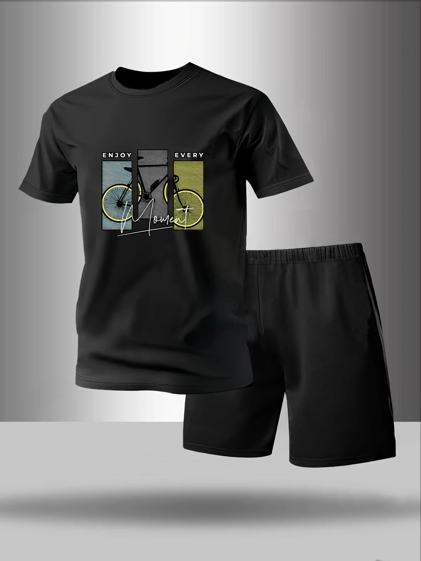 

Мужская пижама из двух частей для весны, лета, осени и зимы, с короткими рукавами и шортами, модный домашний костюм с геометрическим узором.