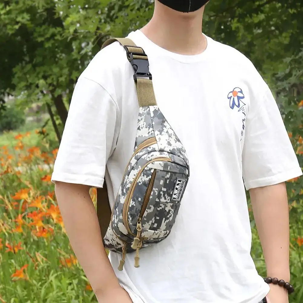 New Men's Fanny Pack Mobile Phone Bag Multi-functional Sports Casual Men's Single-shoulder Camo Cross Chest Bag Outdoor Bags