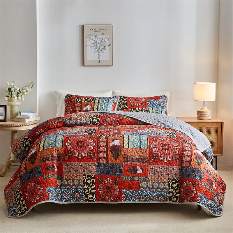 Cubiertas de cama ligeras para todas las estaciones, colchas suaves, juego de cama con edredón Queen y fundas de almohada, colcha Queen King