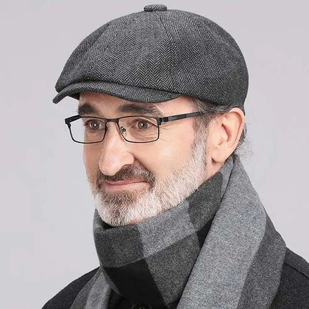 

Теплые зимние ветрозащитные кепки для активного отдыха, велоспорта и туризма, береты-газетчики, мужские зимние шапки, мужские береты, восьмиугольные шапки