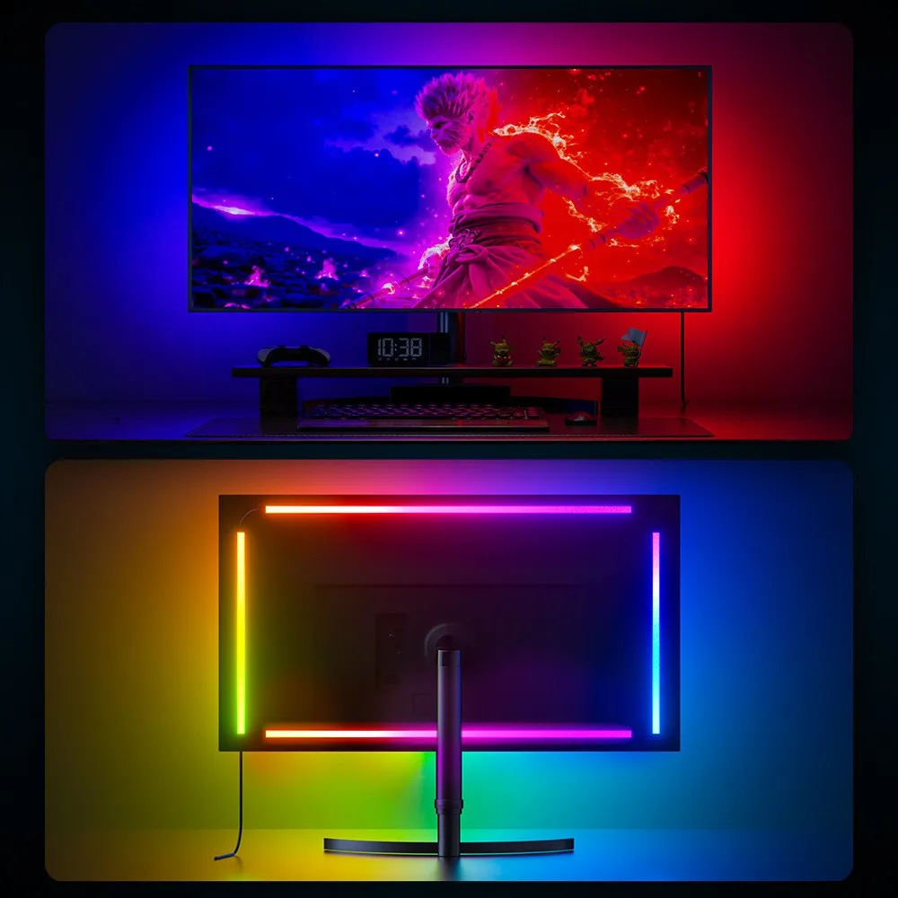 

E2 Smart Gaming LED Strip Lights PC Backlight RGB Sync Light Bar Computer Monitor Screen Sync Lights APP Control Game Room Decor