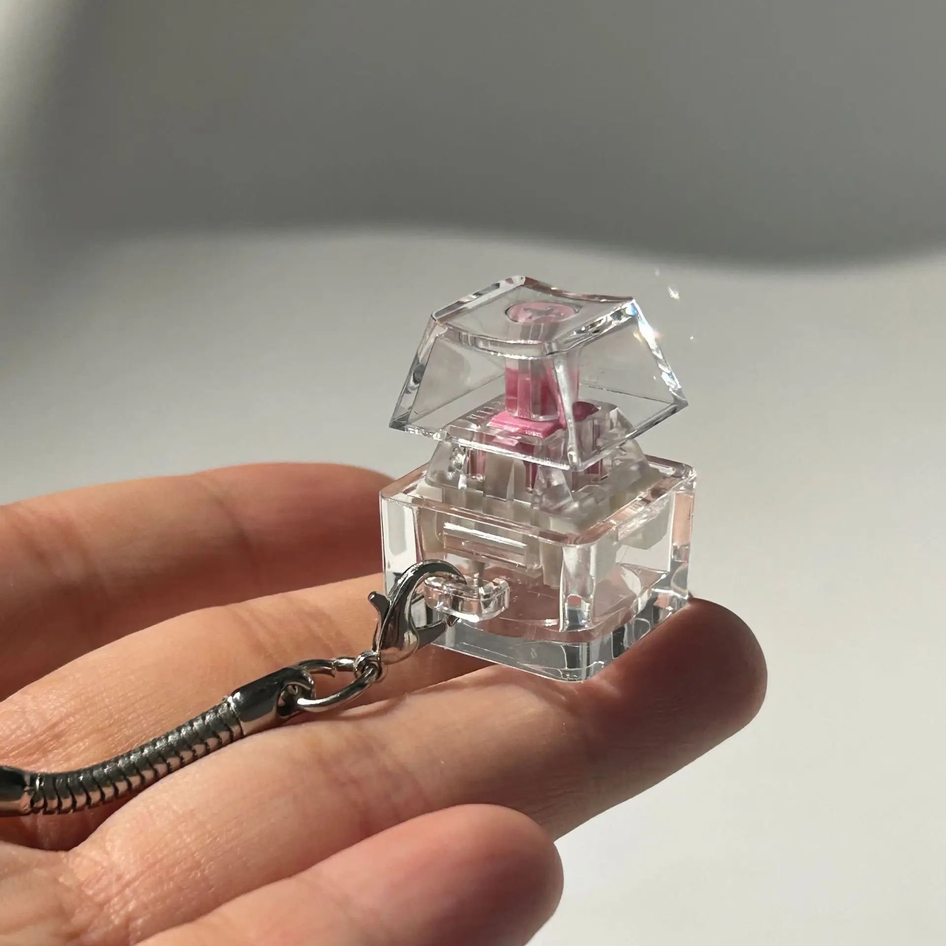 Trasparente Cubo di Zucchero Albero Tester Punta Delle Dita Giocattolo Antistress 1-Grid Pulsante Dito Clicker Giocattolo ECD Tastiera Meccanica Agitarsi