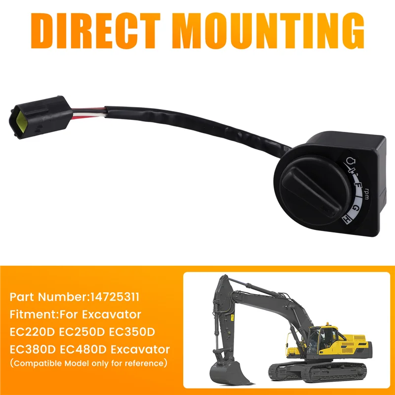 

A02Q-14725311 Excavator Throttle Motor Knob Fit For Volvo EC250D EC350D EC380D EC480D