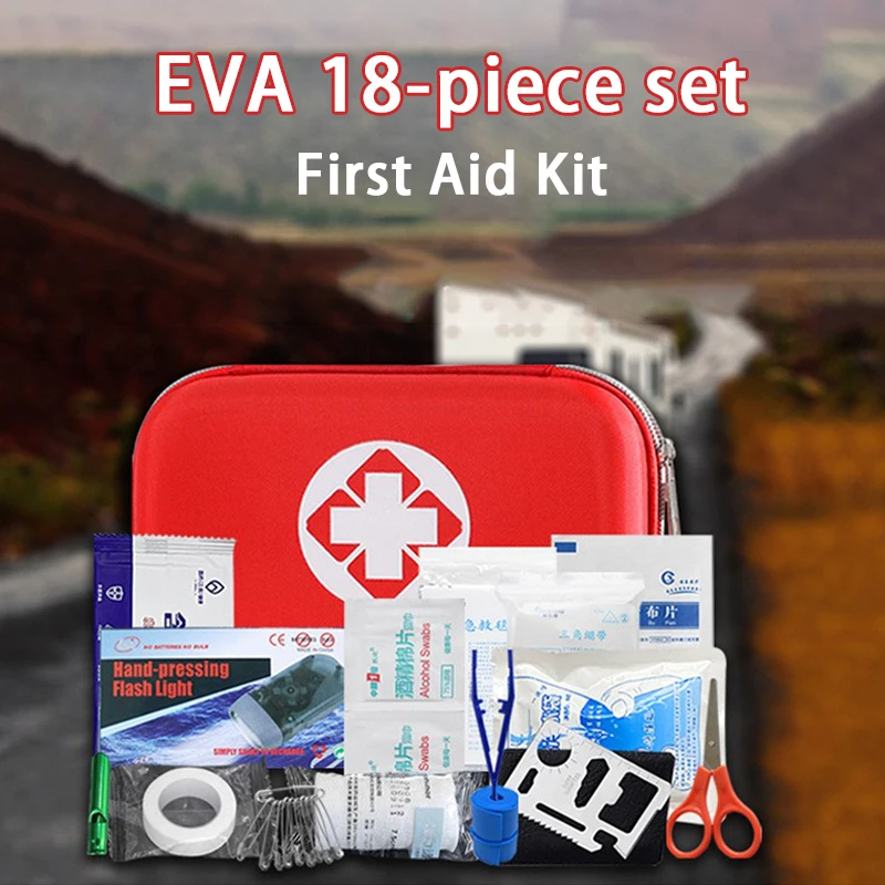 

Портативная аптечка первой помощи с 100 предметами первой необходимости для экстренной помощи на открытом воздухе, дома, автомобиля и путешествиях