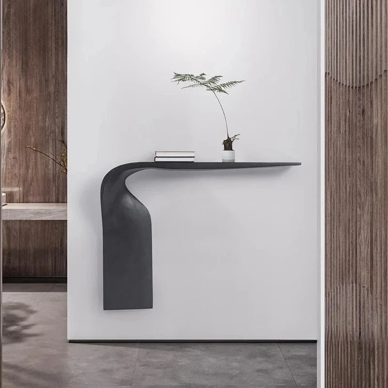 

Консоль из цельного дерева для прихожей, скандинавские столы, минималистичный декоративный стол, ваби-саби, торцевые столики для крыльца специальной формы