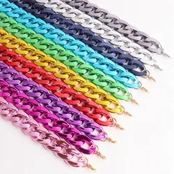 New Exaggerated Acrylic Cuban Chain Choker Necklaces for Women Men Vintage Metallic Color Link Short Collar Y2K Jewelry Gift