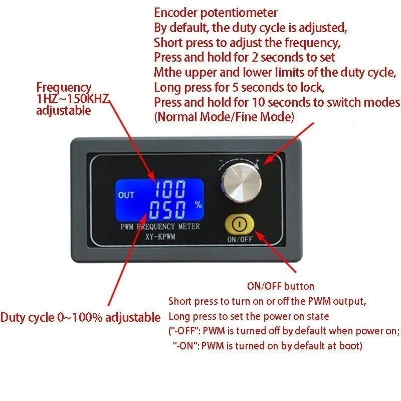 PWM Pulse Frequency Duty Cycle Einstellbares Signalgeneratormodul Rechteckwelle Rechteckwellenausgang PWM1/KPWM – Detail 4