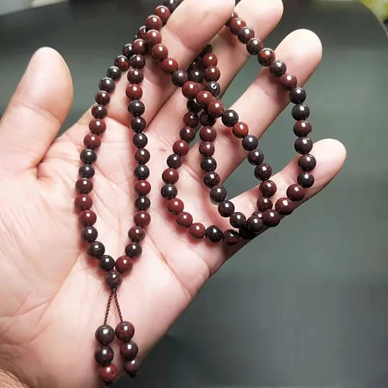 Natural Chicken Blood Stone Jade 108 Bead Mala Buddha Bead Bracelets Bangle Men Women Healing Gemstone Fine Jewelry Accessories