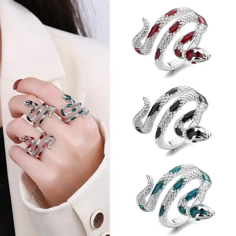 1pc Personality Fashion Small Snake Ring Opening Adjustable Finger Ring