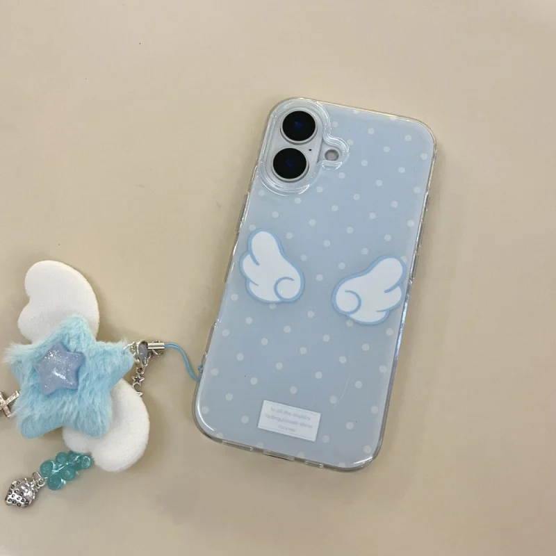 

Simple Polka Dot Wings Phone Case Compatible with Apple17/16/15PROMAXCartoon PendantiPhone14/13