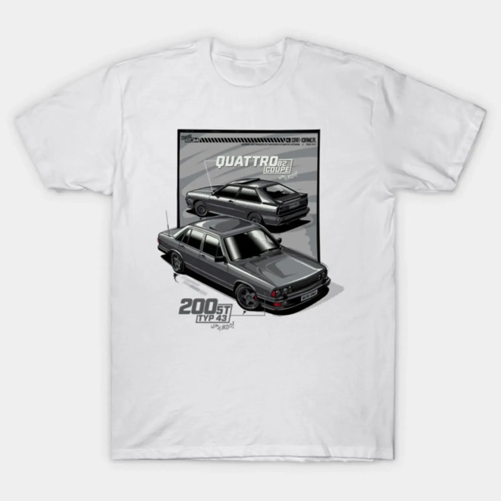EDM Classic Quattro 200 CarCorner T Shirt vintage Washed fashion Top For Everyday Wear Stretched designer clothes Unisex Soft