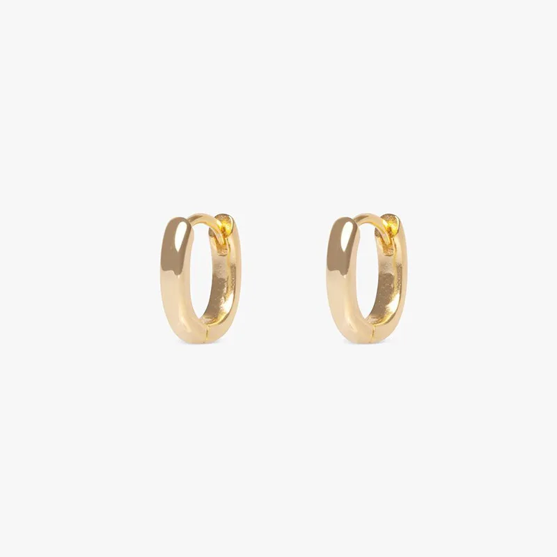 2 STUKS Nieuwe Goud Kleur Vierkante Hoepel Oorbellen Vrouwen Mannen Rvs Huggie Minimalistische Punk Unisex Rock Oorbellen Piercing Sieraden