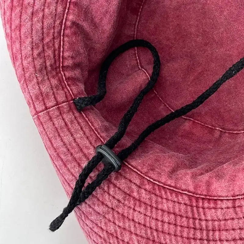 

P88A Unisex Wide Brim Fishing Hat Adjustment Rope Breathable Sunshade for Summer