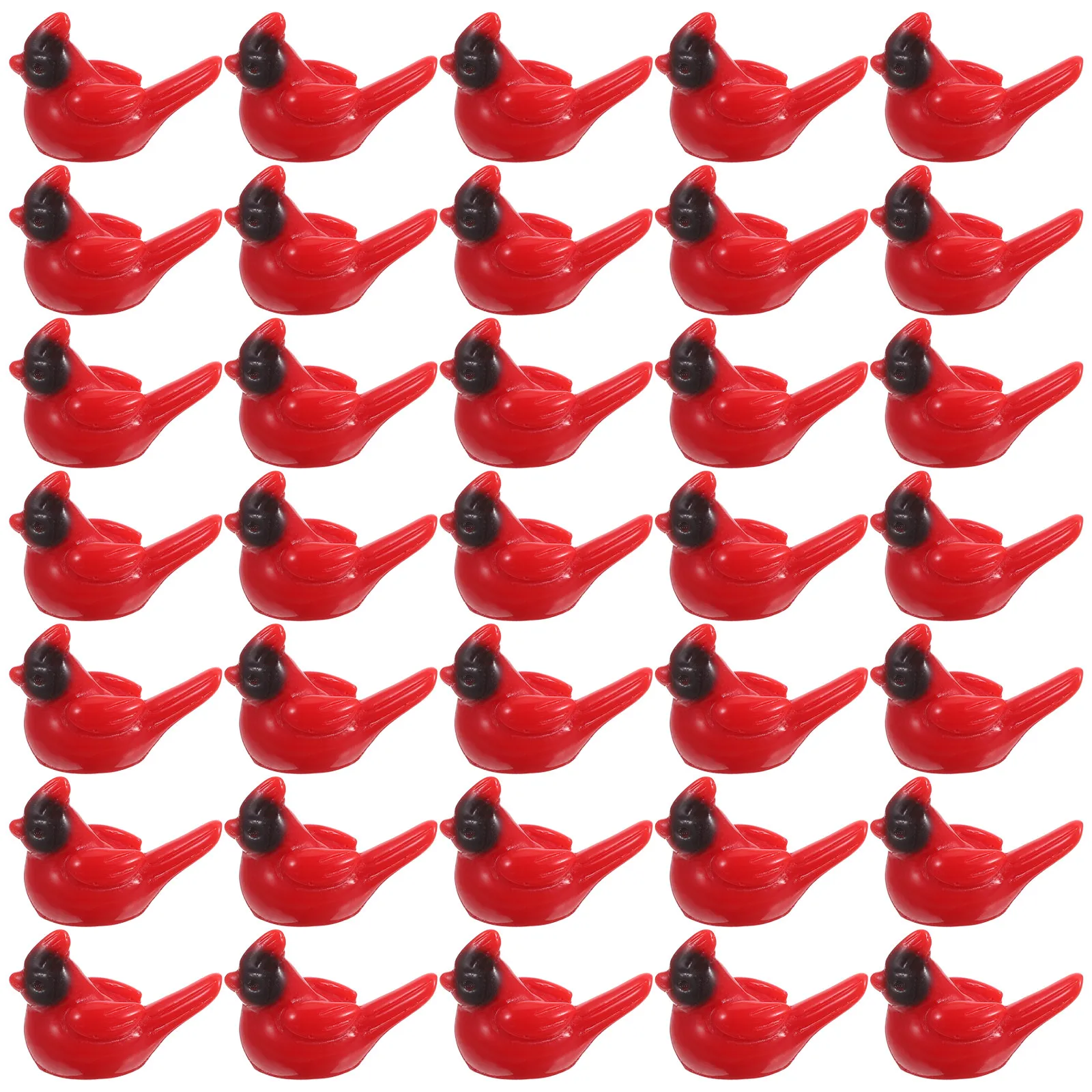 50Pcs Lifelike Resin Red Cardinal Bird Miniatures for Moss Micro Landscape Fairy Garden Bonsai Desktop Decor Resin Animal