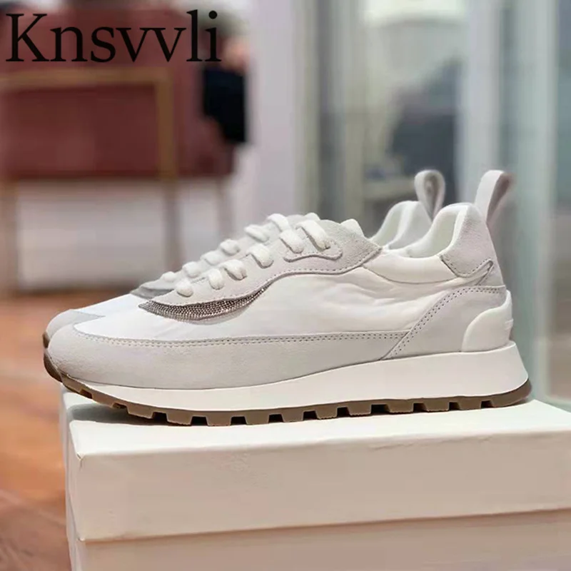 

Flats Shoes Women Spring Autumn Lace Up Loafers Cow Suede Style Shoes Woman White Khaki Casual Sneakers Shoes Women