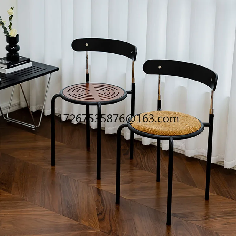 

Simple home office chair light luxury living room cafe dining chair small apartment leisure solid wood back chair