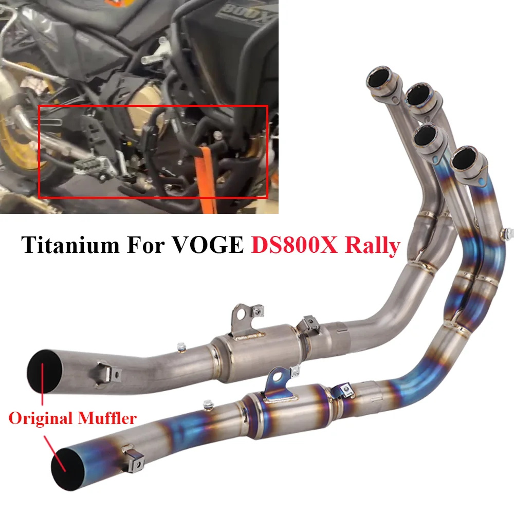 For VOGE DS800X Rally 2025-2026 Motorcycle Exhaust Escape Front Link Pipe 800X Rally Exhaust Titanium Connect Original Muffler
