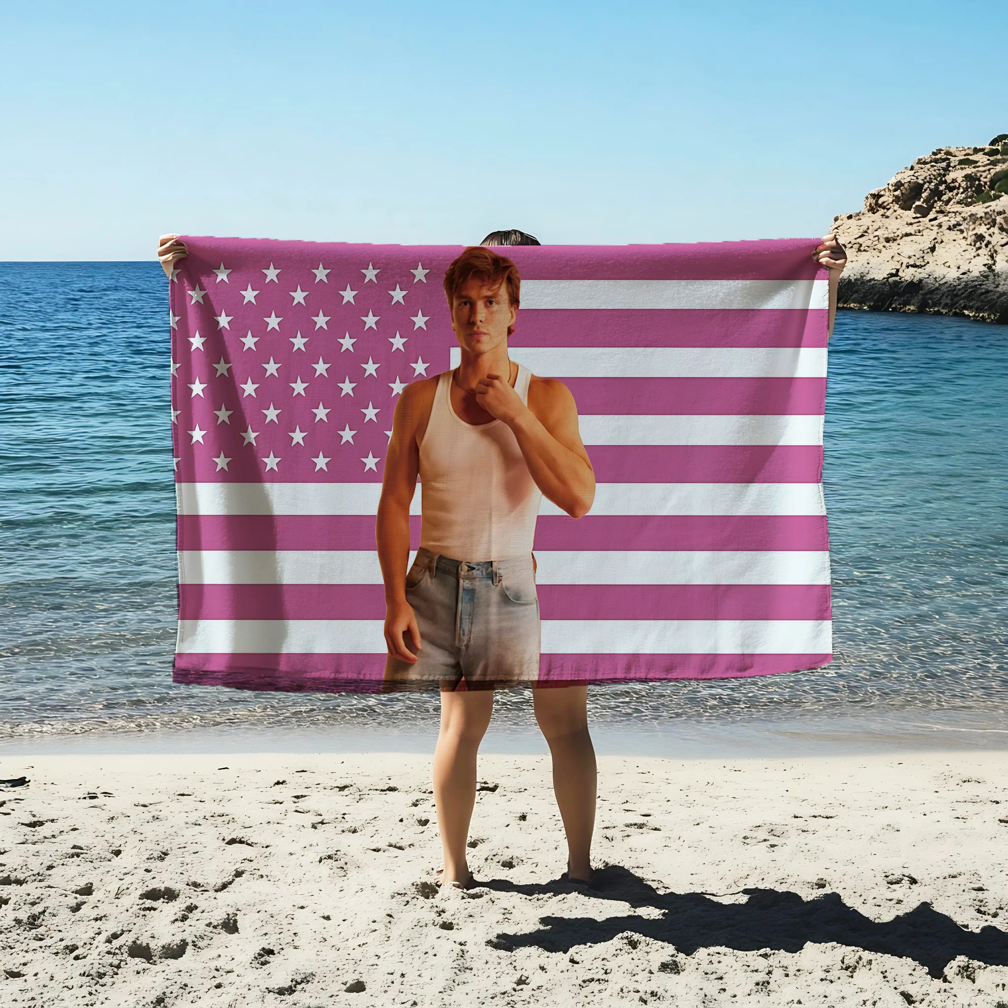 

NNNicolas Chavez interesting pink Printed Towel Flannel Quick-drying Double-sided Velvet Absorbent Bath Wash Face Towel Gift