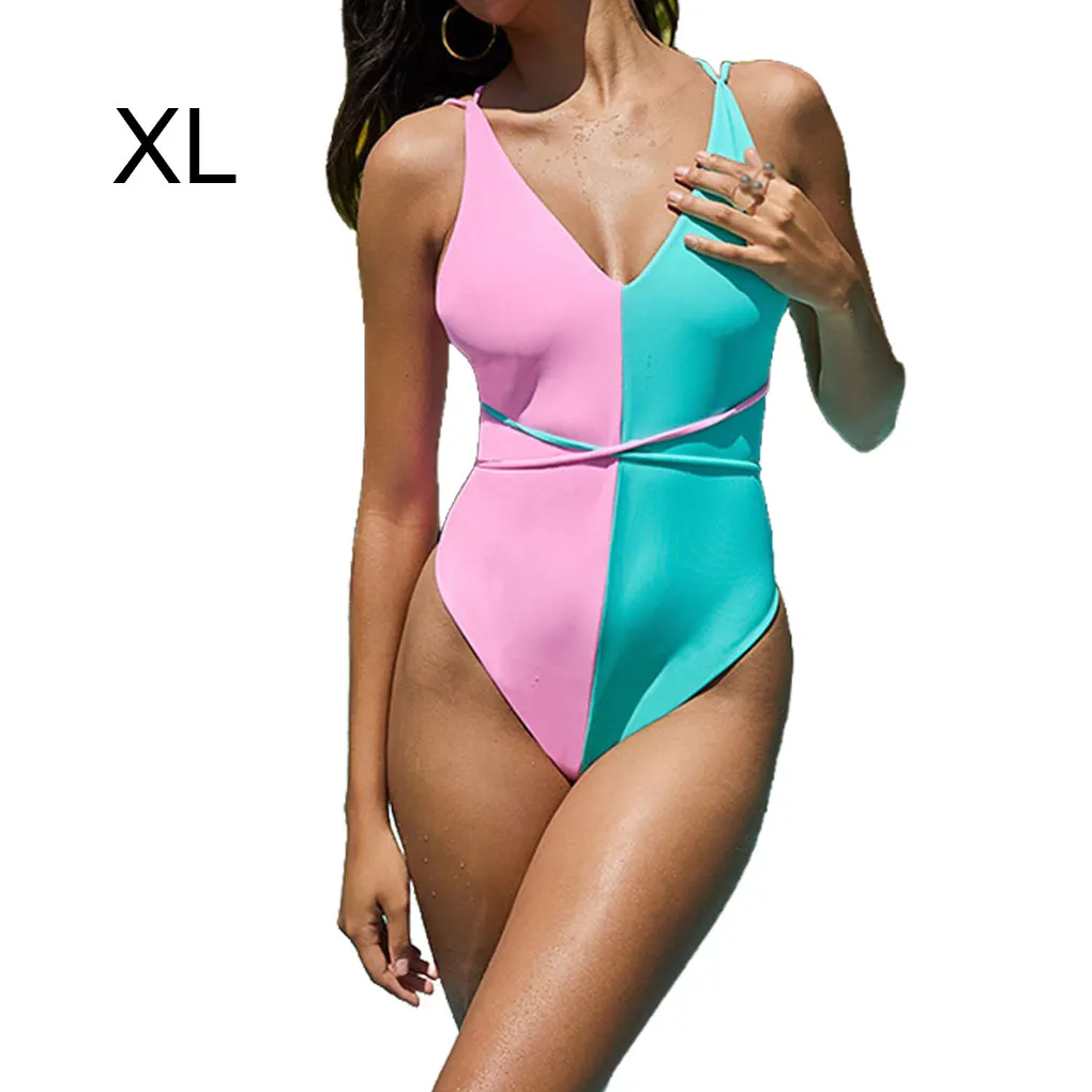 Women Swimsuit Crossed Straps Swimwear Girls Beach Vacation Bathing Suit Fashion Swimming Bodysuit Accessories