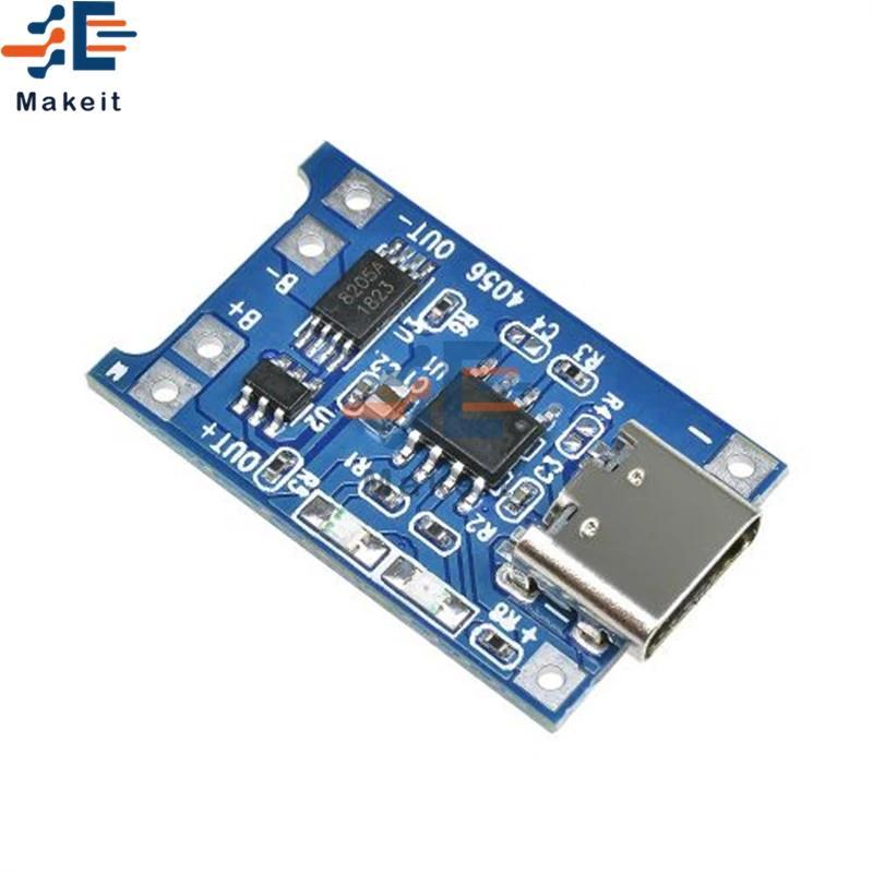 TP4056 Type-c USB 5V 1A 18650 Lithium Battery Charger TP4056 Module Charging Board With Protection Dual Functions 1A Li-ion