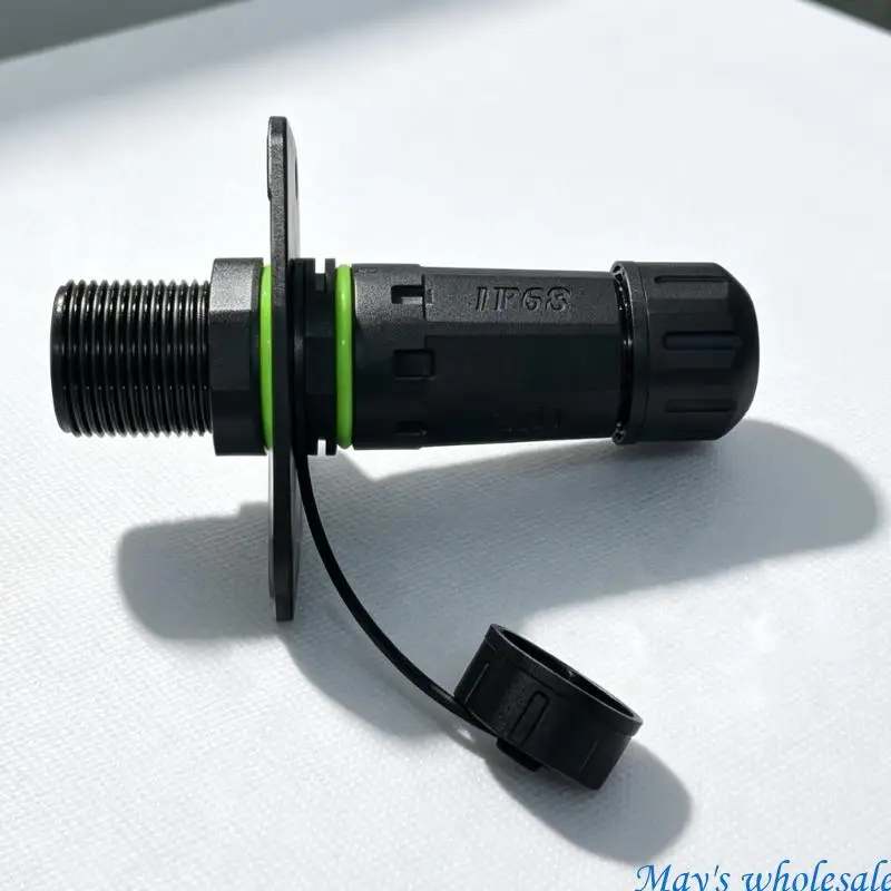 Waterproof RJ45 Panel Mount Coupler IP68 Bulkhead Ethernet Fitting with Dust Cap for Outdoor Ethernet Enclosures 448A