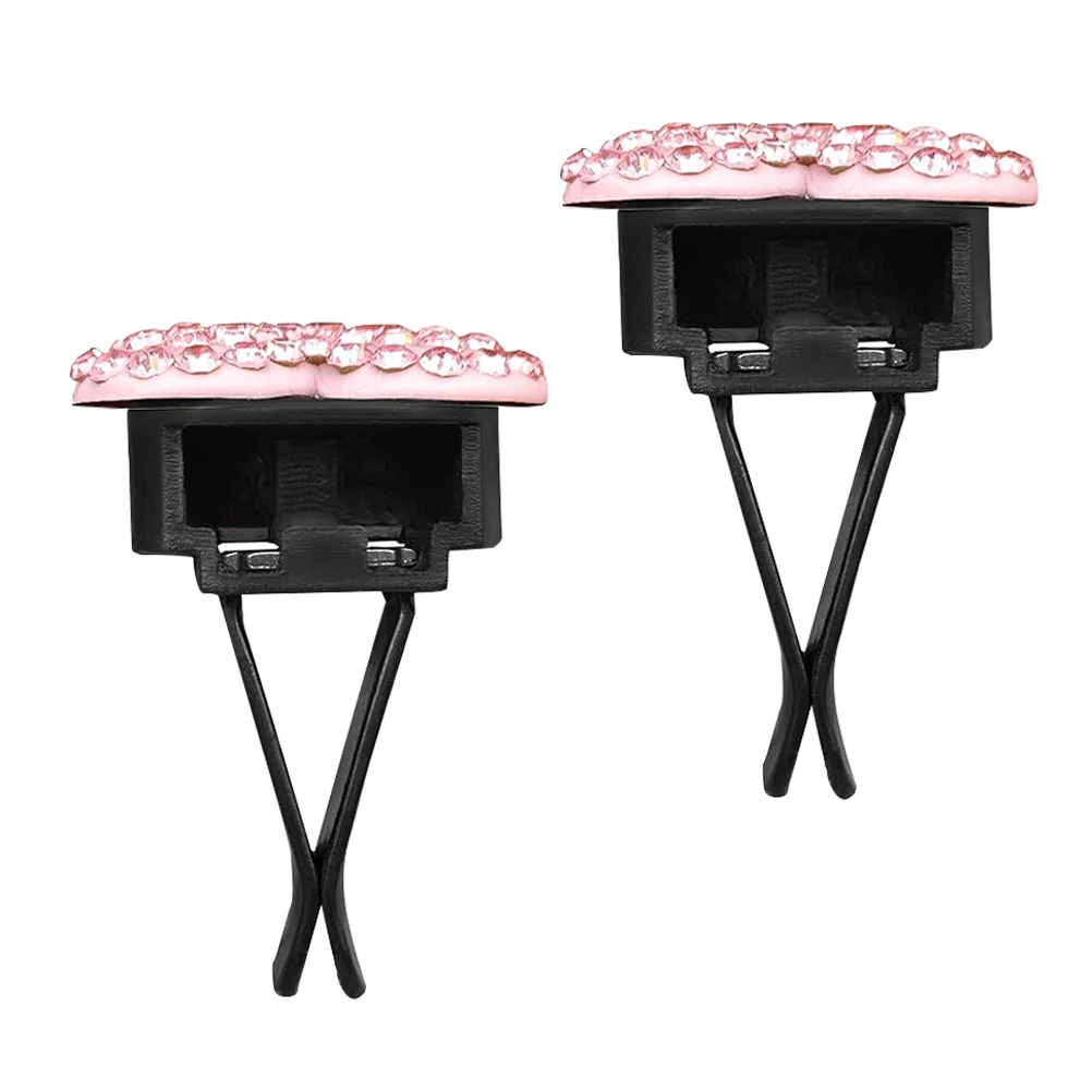 

2pcs Diamond Heart Car Air Freshener Clip Aromatherapy Decor for Vent Outlet Women Accessories Dashboard Ornament Fragrance