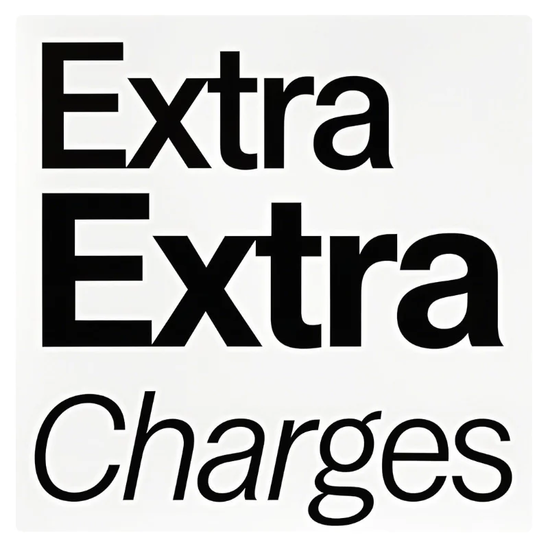 

Supplementary Fees Additional costs.extra