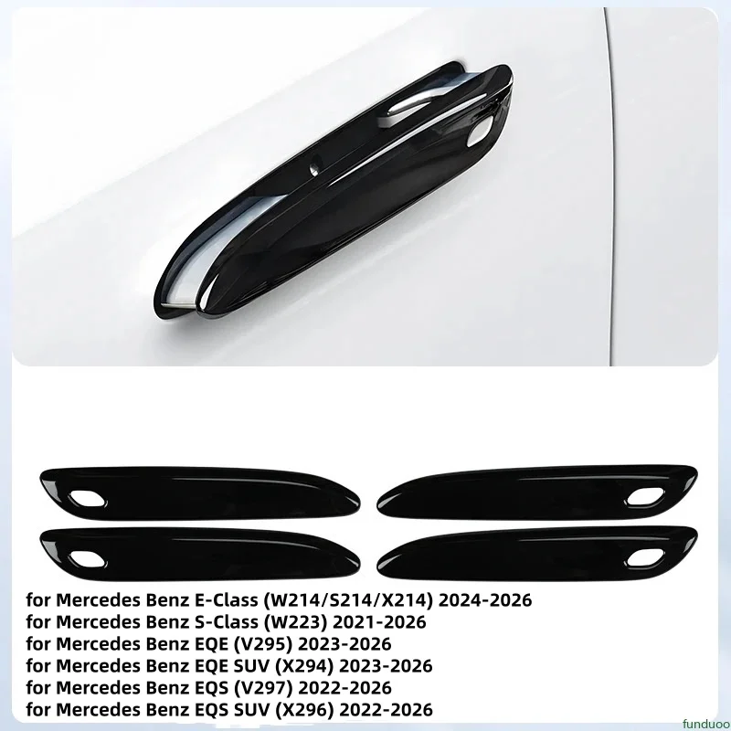 

For Mercedes Benz E S EQE EQS W214 S214 X214 W223 V295 X294 V297 X296 Glossy Black Car Door Handle Cover Styling Accessories