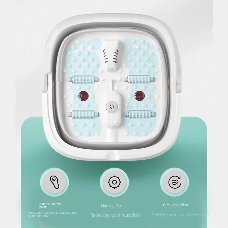 อ่างแช่เท้าพับได้พร้อมความร้อนและการนวดสำหรับน่องสมาร์ทเทอร์โมสตัท110V/220V