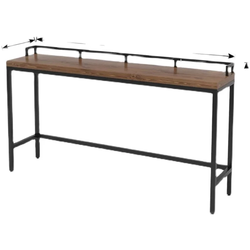 

Loft American Country Solid Wood Long Strip Narrow Table Bar Table Household Small Apartment High-footed Table