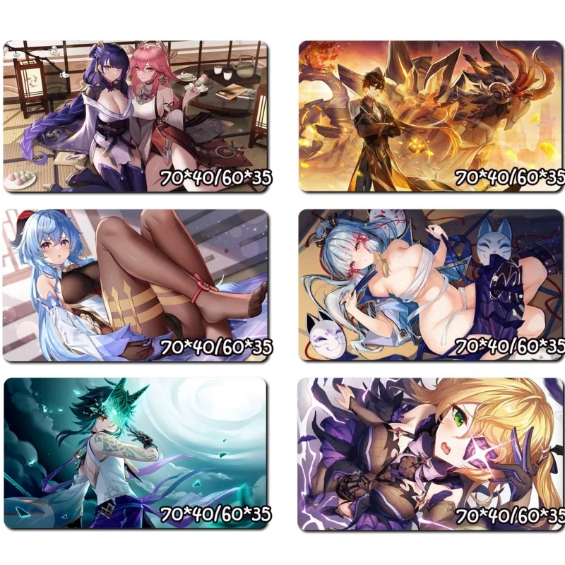 

Card Pad Yae Miko Kamisato Ayaka Raiden Shogun Ganyu Genshin Impact Diy Rubber Battle Mat Anime Game Action Toy Figures Gifts