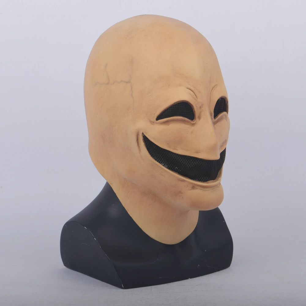 Máscara de látex sin cara para hombre, disfraz de terror, sonrisa, disfraz de Halloween, máscara sin rostro