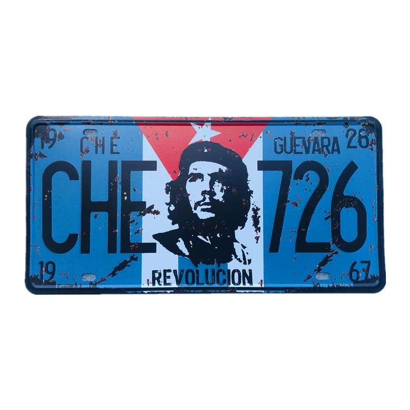 Vintage Metal Tin Signs Che Guevara 726 Car License Number Art Poster Bar Pub Pub Vintage Decorative Plates Metal Wall Art