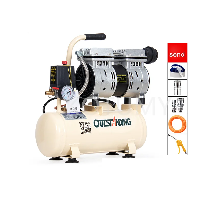 220V Small Air Compressor Oil-free Silent Air Pump High Pressure Industrial Air Compressor Portable Woodworking Air Pump