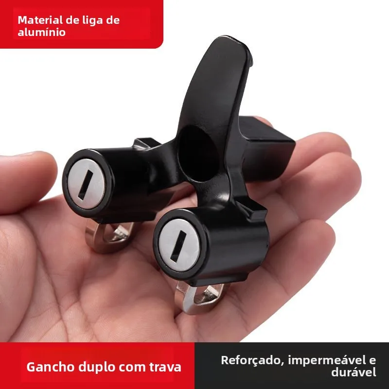 Trava de Segurança em Liga para Capacete de Veículo, Antifurto, Gancho Fixo para Bicicleta, Equipamento de Transporte, Gancho...