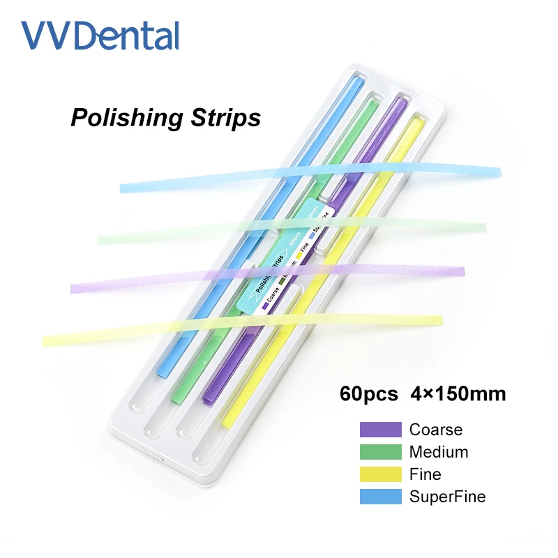 60Pcs Tear Resistant Dental Abrasive Strips Four Color Tooth Contouring Supplies For Interdental Finishing In Dental Clinic Work