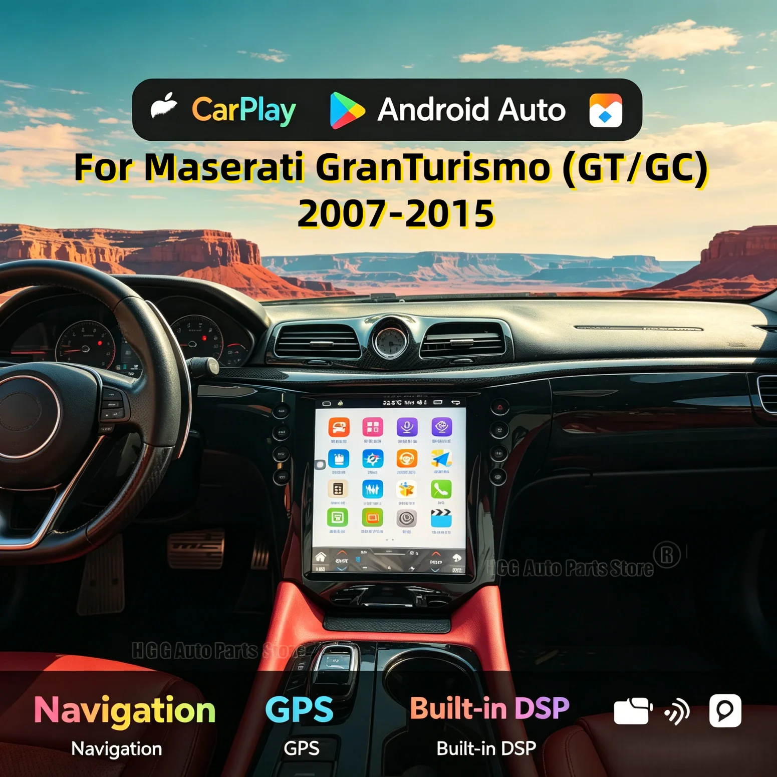 12.1'' Car Radio fit for Maserati GranTurismo (GT/GC) 2007-2015 HD Touch Screen CarPlay Android Auto GPS Navigation car gadgets