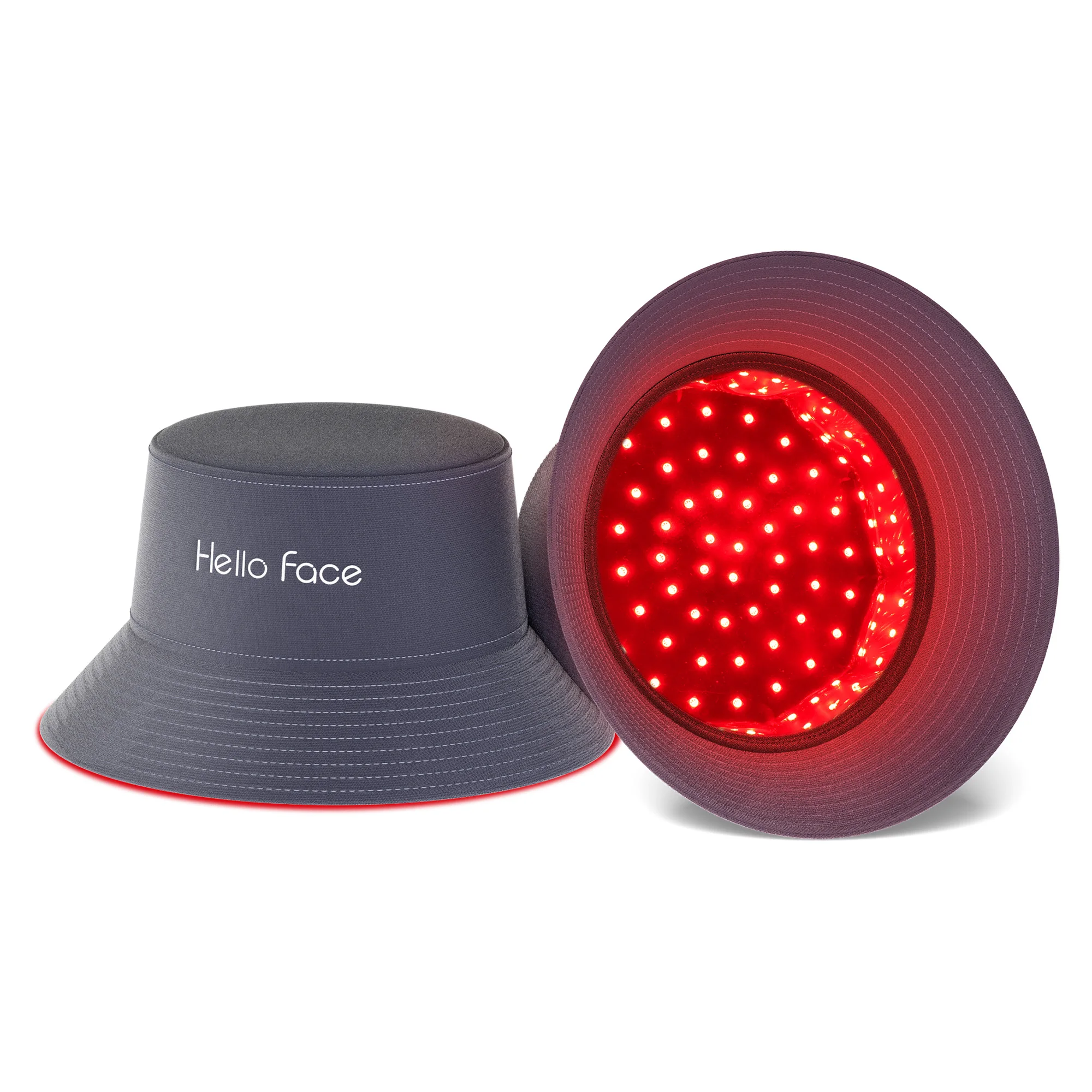 

New Bucket Hat Hello Face 336 Pcs LED lights Hair Growth Cap for Hair Loss Red Light 660nm Infrared Light 850nm