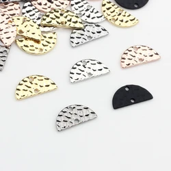 Zinc Alloy Black Retro Half Round Fan-shaped Connectors Charms 20pcs For DIY Necklace Earrings Making Accessories